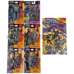 Final Faction Alpha Team 1 Figure Lot of 6 w First Impact Comic No. 1 READ**